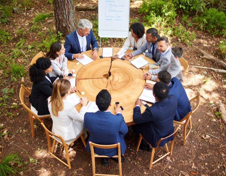 firefly a small team of professionals (diverse in age and gender) collaborating in a semi ci 642937