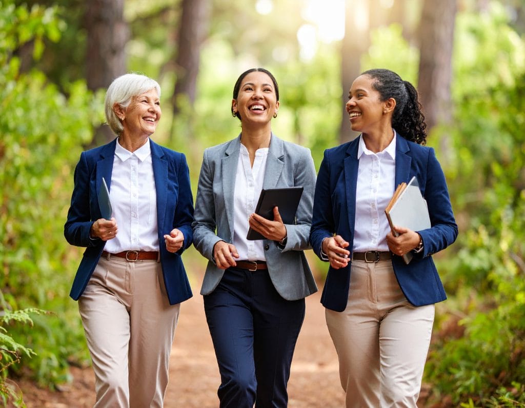 firefly three professionals (a senior female leader, a male hr strategist, and a younger tea 889777