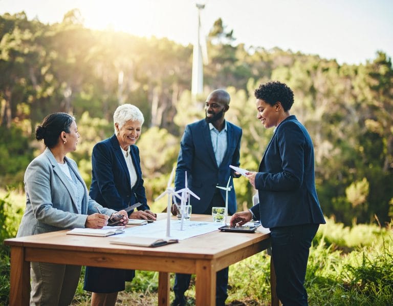 firefly a photo of a group of professionals (including a woman in her 50s in a navy blazer, a 761360