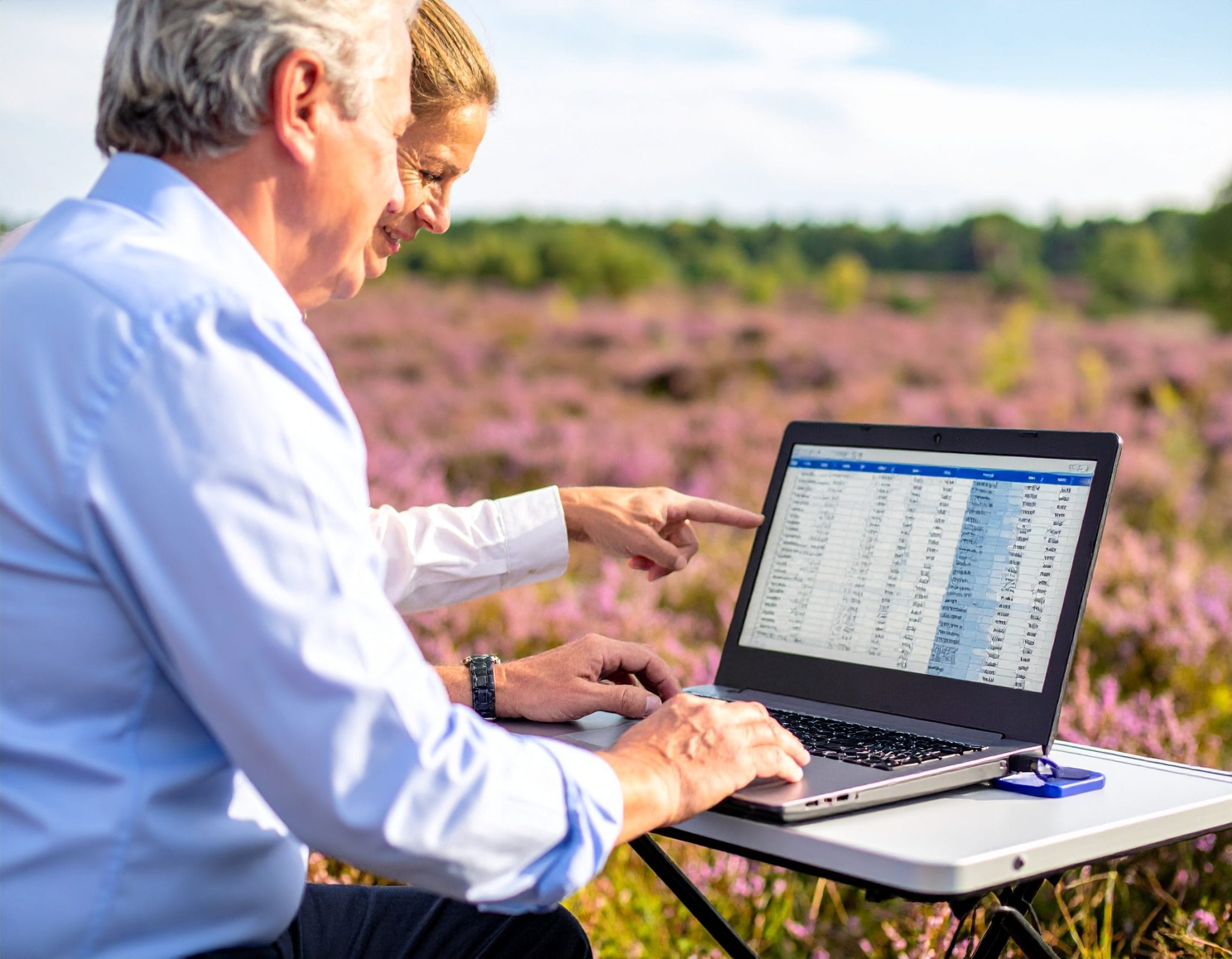 firefly a senior professional is working on his laptop with external keyboard and external mo 889777